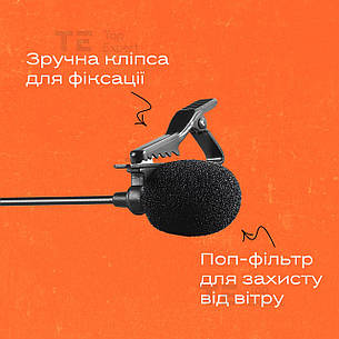 Професійний петличний мікрофон BOYA BY-M1DM 3.5 мм мікрофон петличка для телефону петличка для пк камери, фото 3