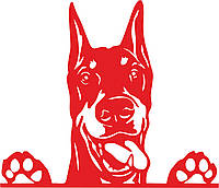 Наклейка вінілова Доберман Doberman 25х22, фото 8