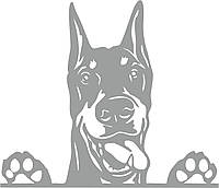 Наклейка вінілова Доберман Doberman 25х22, фото 5