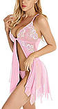 Еротичний пеньюар із застібкою спереду - рожевий S (32969397810), фото 3