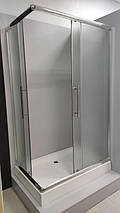 Душова кабіна ARTEX ST 81 12 120х80х204 см на низькому піддоні хром матове скло розсувні двері, фото 5
