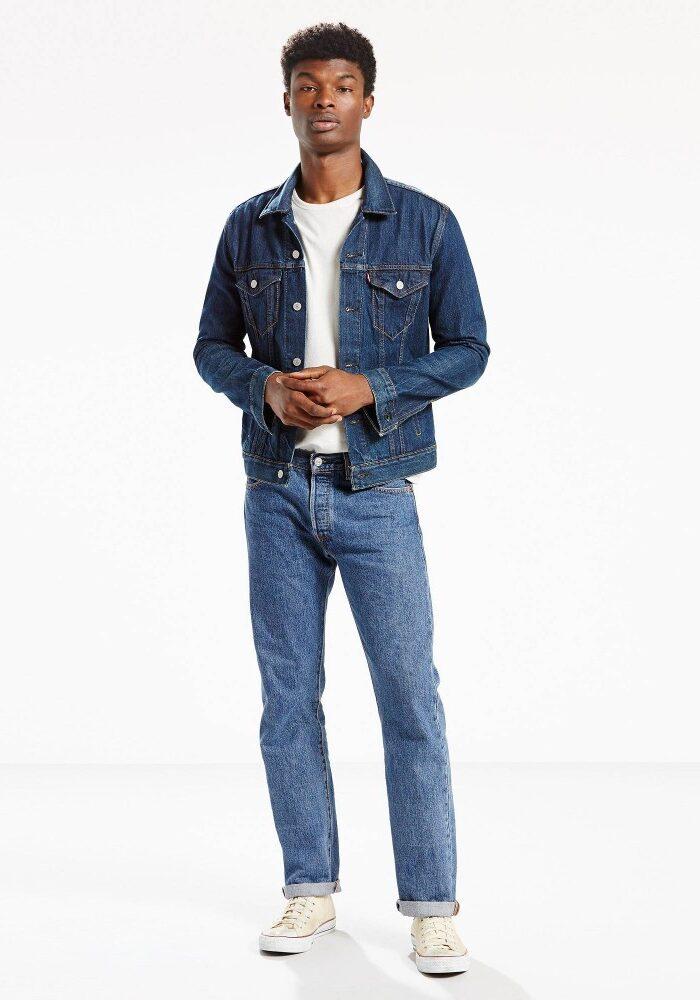 Чоловічі джинси Levi's 501 — Medium Stonewash W29 L32 Світло-синій (005010193)