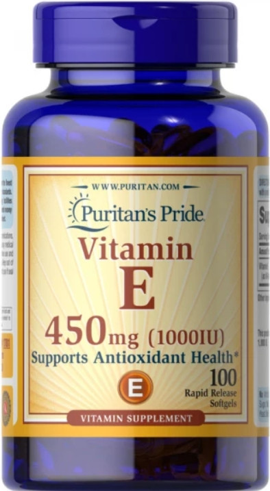Вітамін Е капсули Puritan's Pride Vitamin E-1000 IU 100 гел капсул