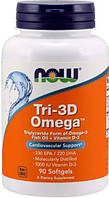 Омега 3 + Вітамін Д NOW Foods Tri-3D Omega-3 90 капс гел