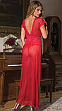 Еротичний прозорий довгий пеньюар-сукня – червоний One Size (528445877716), фото 2