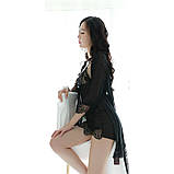 Сексуальний комплект пеньюар + халат – чорний M (4000504812796), фото 2