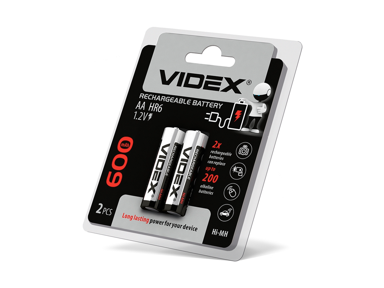 Акумулятор AA/HR6 600mAh double blister/2шт Videx