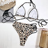 Стильний купальник з асиметричним дизайном - леопардовий S (4000573356731), фото 3