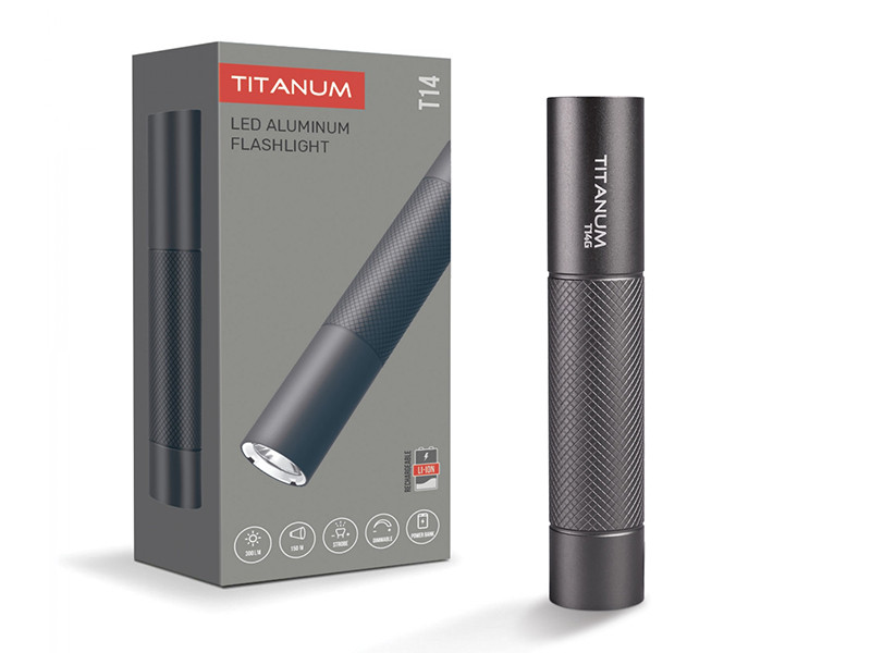 Портативний світлодіодний ліхтарик TITANUM TLF-T14G 300Lm 5000K Gray