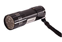 Ліхтарик ультрафіолетовий 2*R03, 9 UV LED LMF9311 чорний Лємансо