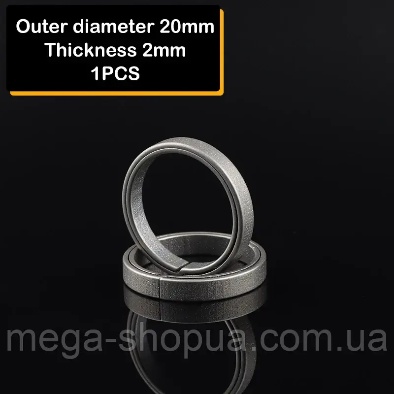 Титанове кільце плоске для ключів Titanium Rings 20 мм / 1 штука FTQ20