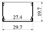 Алюмінієвий профіль для світлодіодної стрічки АЛ-99 2 метра чорний накладний чорний диффузор LEDUA, фото 2