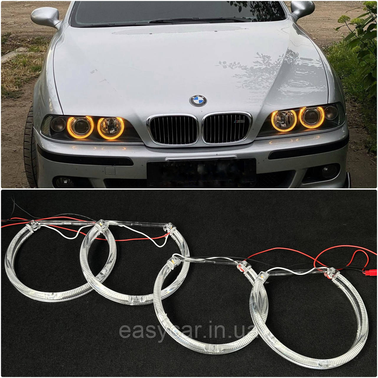 LED Ангельські оченята на BMW E36/38/39/46 Білий + Оранжевий, фото 1