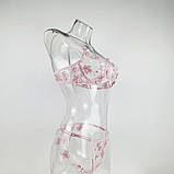 Еротичний прозорий комплект з квітами - рожевий S (1005001864588480), фото 5