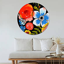 Набір для творчості вініл за номерами 30*30 "Квіти в барвах краси" NoGP-12, підставка, Strateg