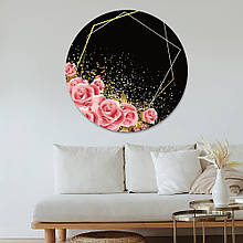 Набір для творчості вініл за номерами 30*30 "Золота ніжність троянд" NoGP-3, підставка, Strateg