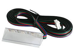 Кліпса світлодіодна пластикова для підсвітки скляних полиць 12V 0.72w RGB LEDUA