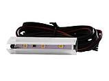 Кліпса світлодіодна пластикова для підсвітки скляних полиць 12V/DC 0.72w зелене світло, чорний провід LEDUA, фото 3