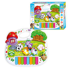 Дитяче музичне піаніно (озвучення українською мовою, пісні, казки, цифри, звуки тварин, підсвічування) WToys 18126