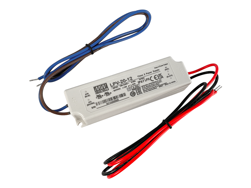 Блок живлення 20W-IP67 12V LPV-12-20 AC90-264V/DC 2 роки гарантії MEAN WELL