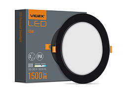 Світильник світлодіодний врізний круглий 15W 5000K 220V Black (VL-DLBR-155B) VIDEX
