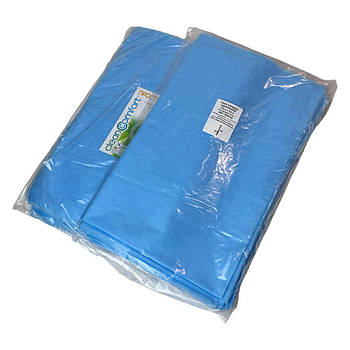 Простирадла одноразові нарізні CleanComfort розмір 0,8*2 п.м. (10 шт), щільність 12 г/м2, колір блакитний