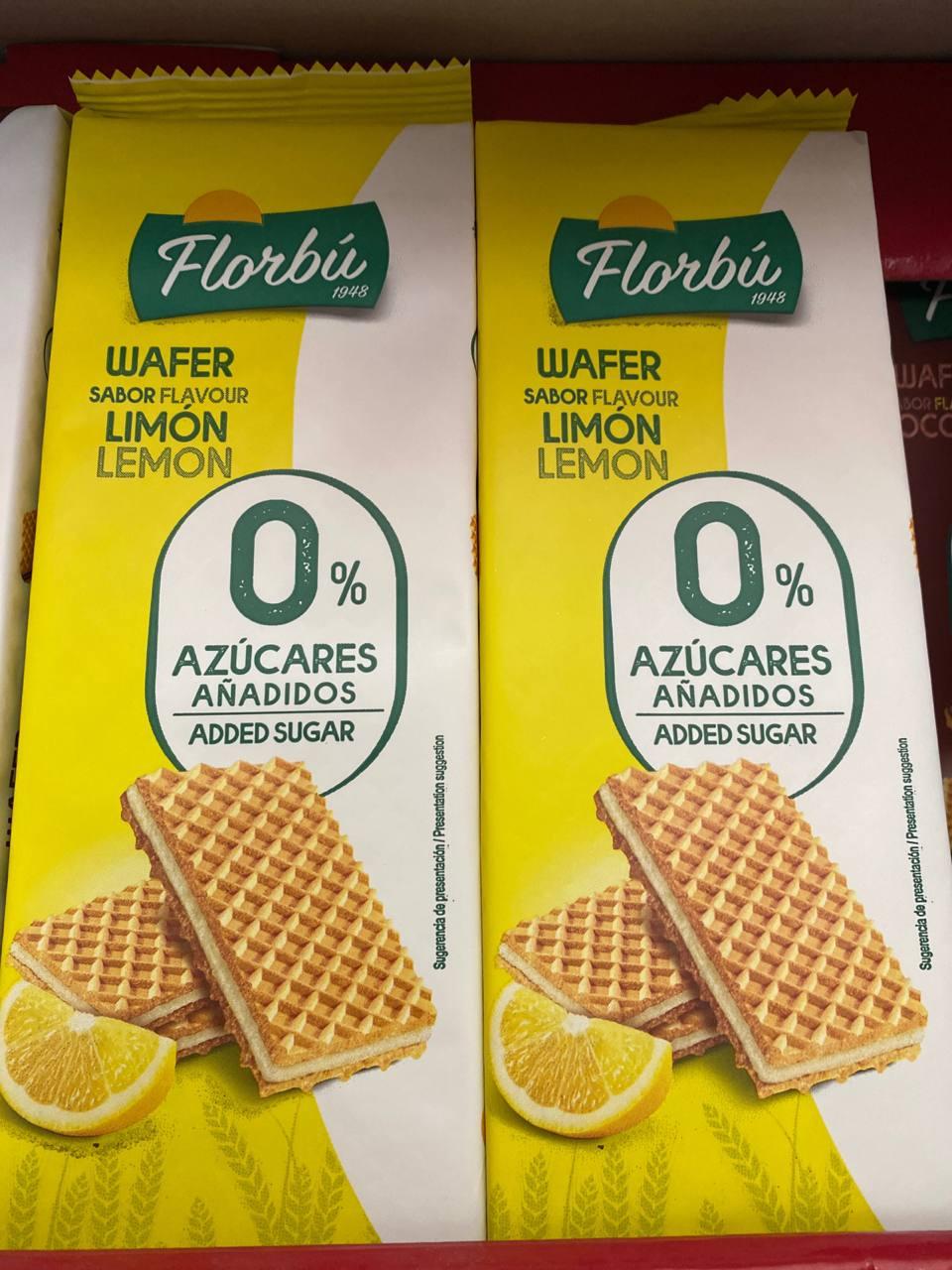 Вафлі з лимонним кремом без цукру Florbu 0% 150г. Іспанія