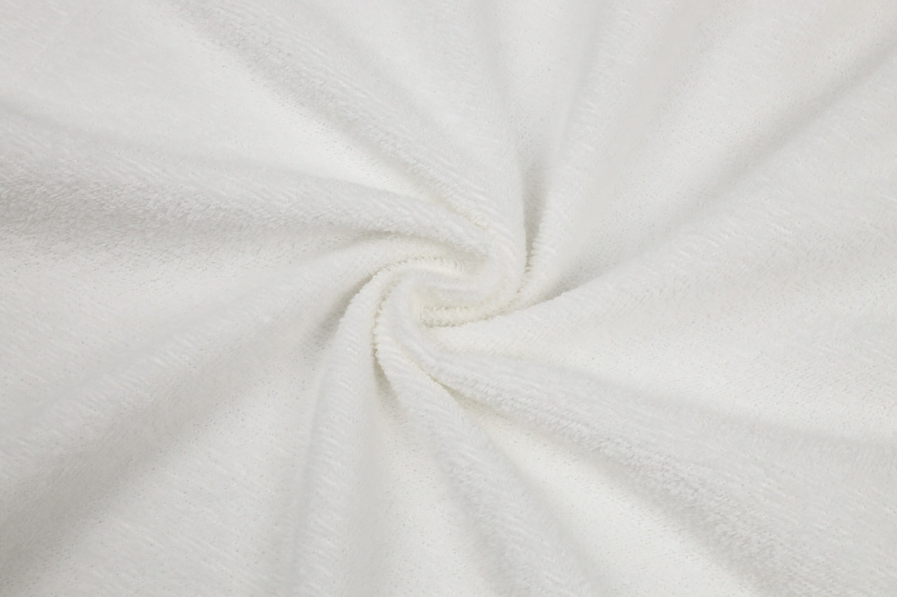 Відріз махрової тканини 390 г Молочно-біла 100% бавовна 75х65 см