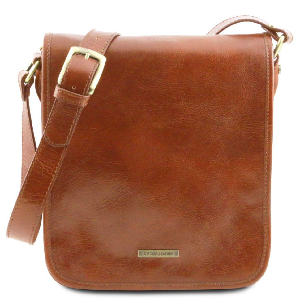Чоловічий великий шкіряний месенджер Tuscany Leather Messenger TL141255 (Мед)