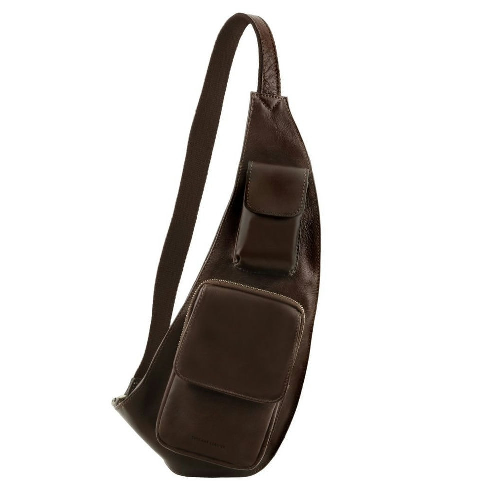 Шкіряний рюкзак для дозвілля через плече Tuscany Leather TL141352 (Темно-коричневий)
