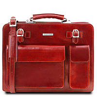 Чоловічий шкіряний портфель 2 відділення Tuscany Leather Venezia TL141268 (Червоний)