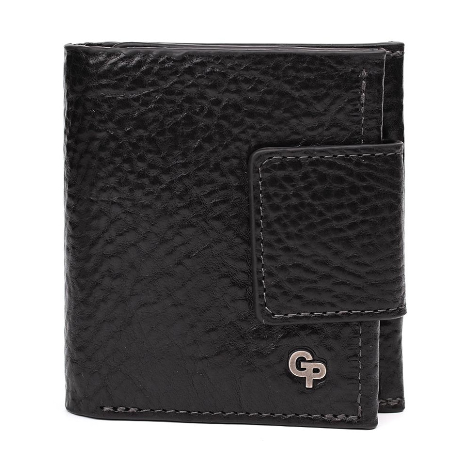 Невелике чоловіче шкіряне портмоне Grande Pelle 502410 чорне