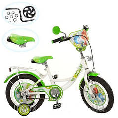 Дитячий двоколісний велосипед 16 дюймів (арт.FX 0036) Фиксики, зелено-білий