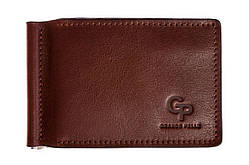 Затискач із монетницею, коньяк Grande Pelle 125623