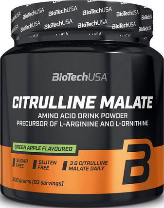 Цитрулін малат BioTech Citrulline Malate 300 г зелене яблуко, фото 1