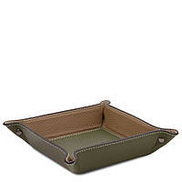 Шкіряний лоток для паперів і речей офісний TL142159 (Olive Green)