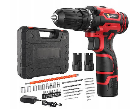 Акумуляторний шуруповерт 12 В CONENTOOL, зарядний пристрій і кейс, фото 1