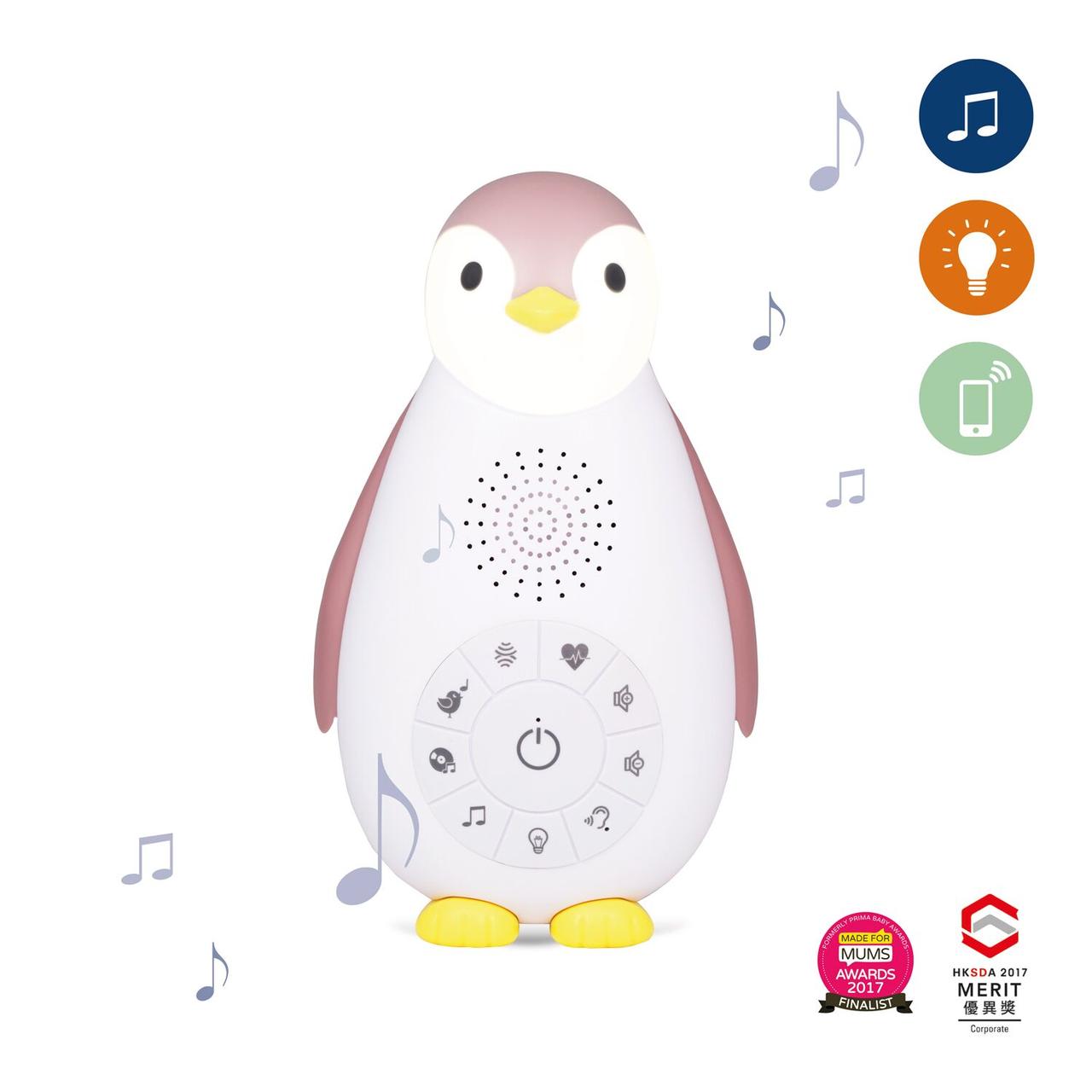 Нічник і музичний бокс Пінгвіненя Zoe рожевий, «Zazu» (ZA-ZOE-03)