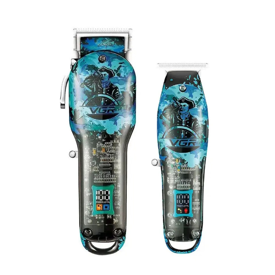 Комбо-набір для стрижки машинка та тример VGR Professional Blue (V-685+V-923)