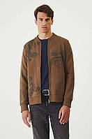 Кофта бомбер чоловіча з принтом коричнева Medicine XL
