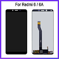 Дисплей для мобільного телефону Xiaomi RedMi 6/RedMi 6a, чорний, з тачскрином DNS