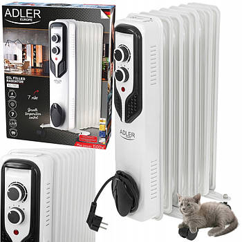 Масляний обігрівач Adler AD 7815 — 1500 Вт, 7 секцій, механічний термостат