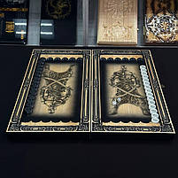 Нарди дерев'яні ручної роботи Тризуб 60×28 подарункові, фото 7