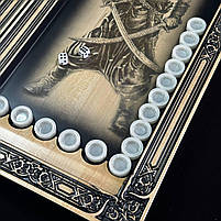 Нарди дерев'яні ручної роботи Тризуб 60×28 подарункові, фото 10