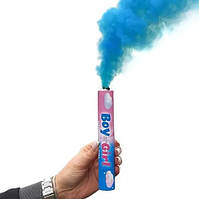 Димова шашка гендер "Хлопчик, блакитний дим", 15,5 см, Дым "Голубой", фото 2