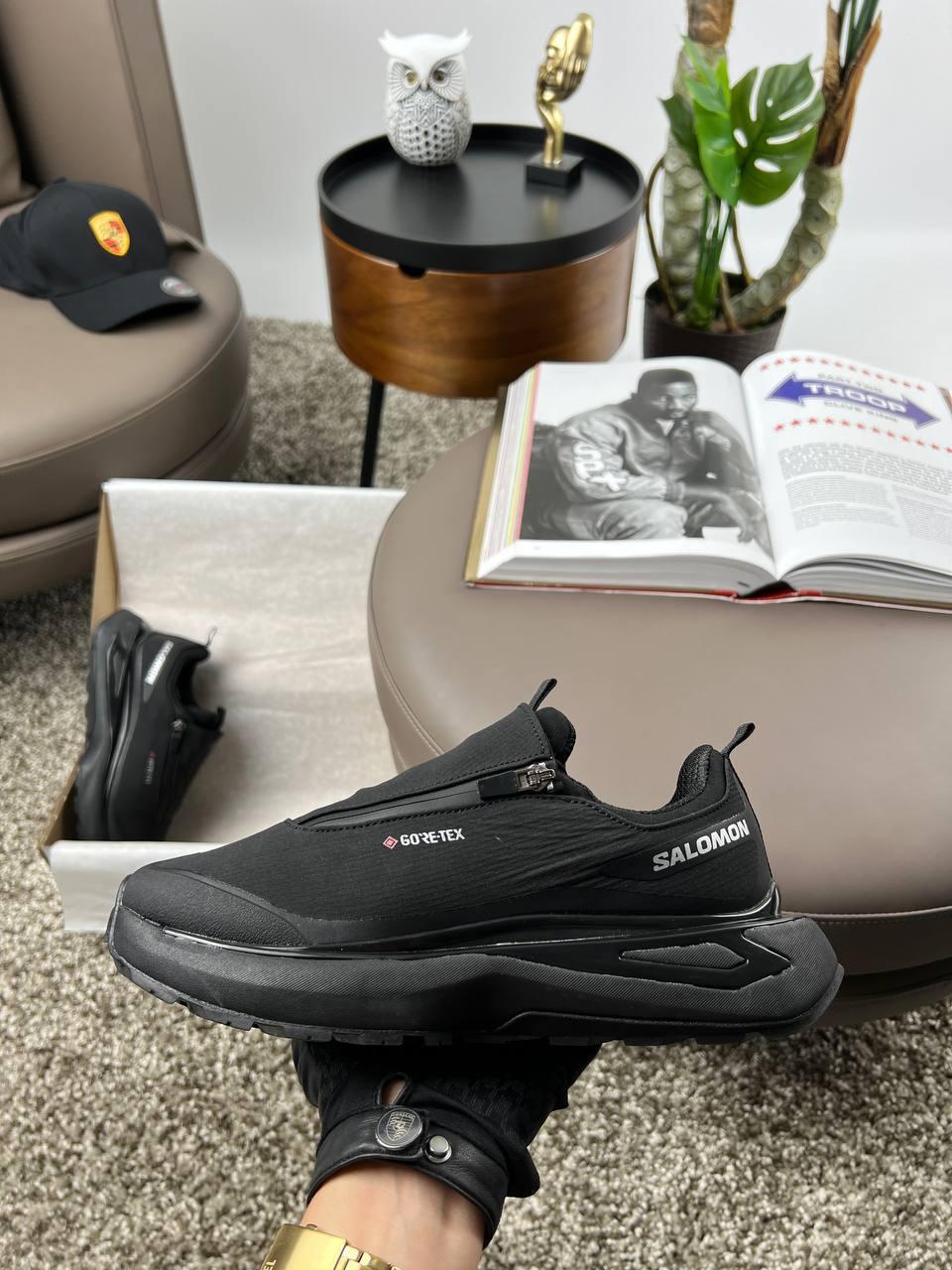 Чоловічі кросівки Salomon Odyssey ELMT Advanced Black White, кеди 439 нейлон текстиль чорне Чоловіче взуття