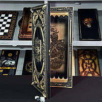 Нарди дерев'яні подарункові Герб 60×28см нарди довгі та нарди кокроткі, фото 2