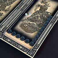 Нарди дерев'яні подарункові Герб 60×28см нарди довгі та нарди кокроткі, фото 8