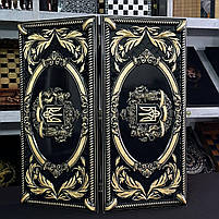 Нарди дерев'яні подарункові Герб 60×28см нарди довгі та нарди кокроткі, фото 3