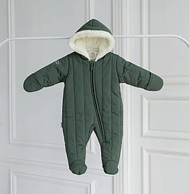 Дитячий комбінезон на зиму для новонароджених Iceberg зріст 62 см (1 - 3 місяці) Kid's Fantasy Оливка